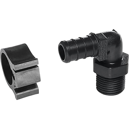 Flair-It PEXLock 1/2 In. x 3/8 In. MPT 90 Deg. Plastic Compression Male PEX Elbow 1/4 Bend 30810